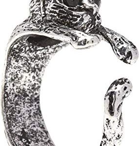Anillo con diseño de gatito, fundido en color plateada aleación – Silver Phantom Jewelry