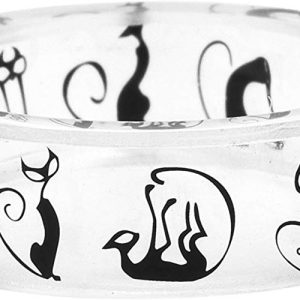 Anillo hecho a mano con diseño de ojos de gatos patrones blanco y negro
