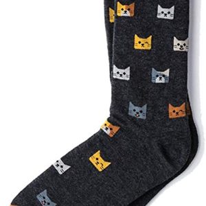 Calcetines negros con cara de gatos para hombre – Sock Genius