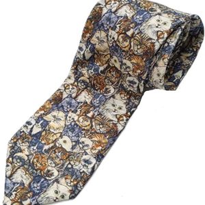 Corbata 100% Seda con diseño de Gatos para hombres