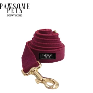 Correa Elegante para Perros Pawsome Pets New York – Burgundy 150 cm