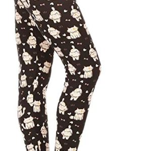 Leggings negros con gatitos blancos – Leggings Depot BAT1