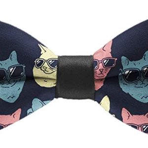 Corbata con lazo ajustable con diseño de gatos – INWANZI