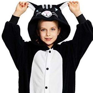 Pijama Mono de gato negro para niños y niñas – Newcosplay