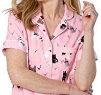Pijama rosa con gatitos de algodón tipo camisa y pantalón cortos – PajamaGram